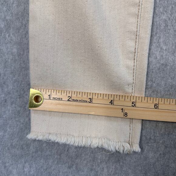 liT Kylie High Rise Curvy Skinny Ankle Jeans Womens Tan/Cream 6 Frayed Hem Work - Picture 10 of 12